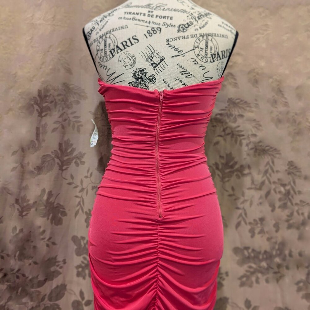 Windsor Fuchsia Ruched Strapless Formal Dress, Size S, New With Tags! - Picture 5 of 15